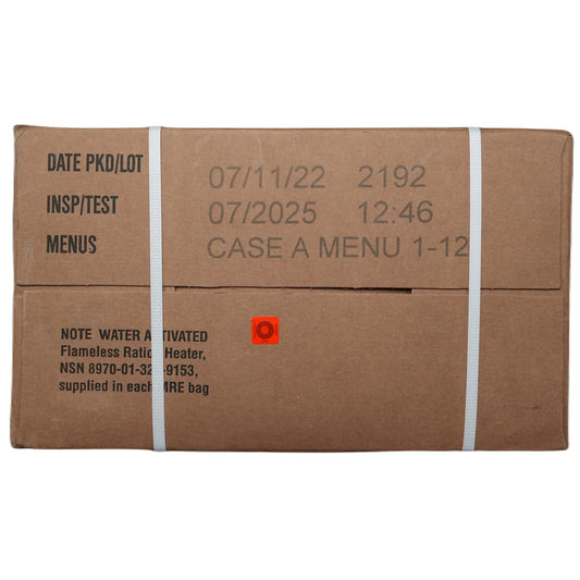 U.S. MRE Meals Ready to Eat (12-Pack) – Military-Grade Emergency Food Supply w/Flameless Heaters – Survival Rations for Camping, Prepping, Disaster Relief (Menu A: 1-12)(12 Count)